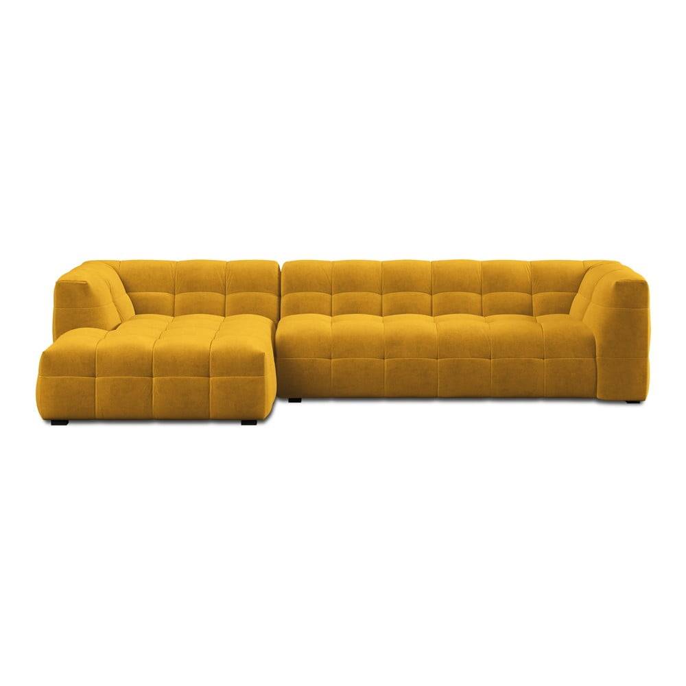 Windsor & Co Sofas Žltá zamatová rohová pohovka  Vesta, levý roh, značky Windsor & Co Sofas
