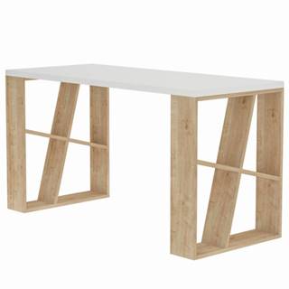 Písací stôl HONEY biela/dub