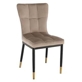 Dizajnová jedálenská stolička béžová Velvet látka EPONA