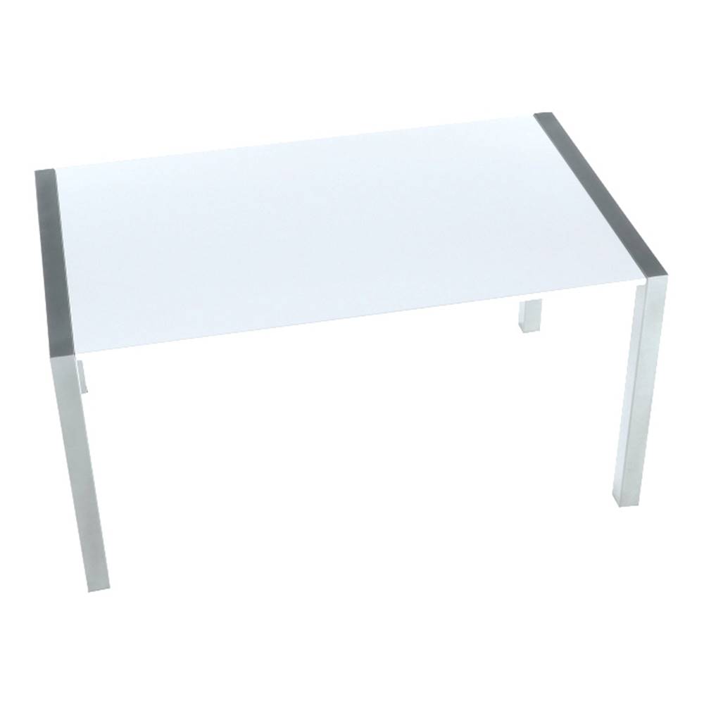 Kondela Jedálenský stôl rozkladací MDF/kov biela extra vysoký lesk HG/strieborná DARO P1oškodený tovar, značky Kondela