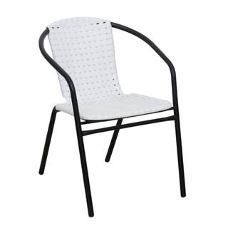 Záhradná stolička biela/čierna BERGOLA P2 poškodený tovar