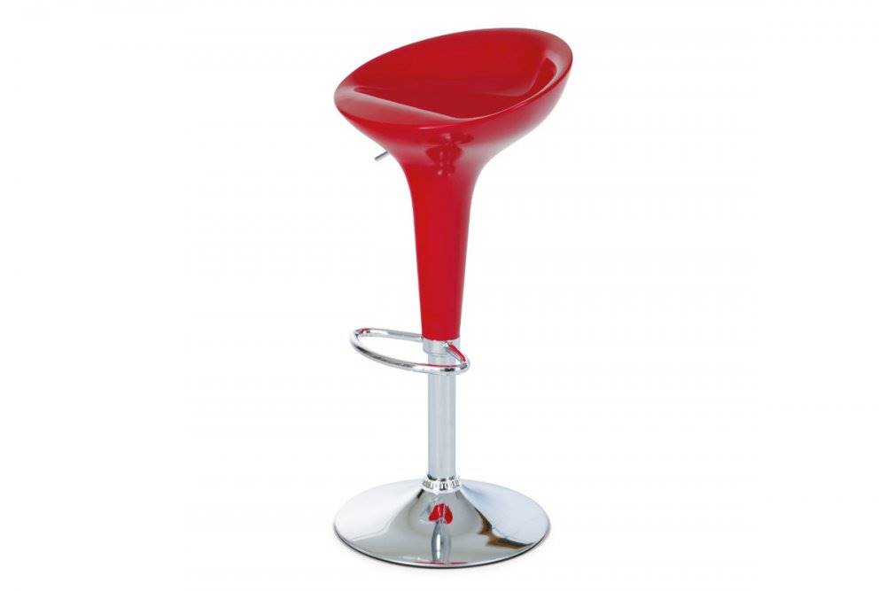 AUTRONIC  AUB-9002 RED barová stolička, plast červený/chróm, značky AUTRONIC