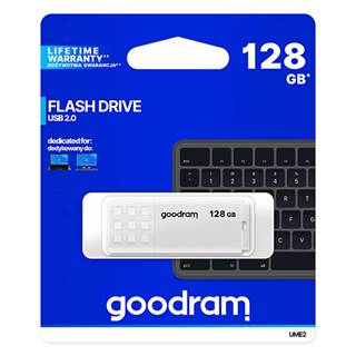 GOODRAM Goodram USB flash disk, USB 2.0, 128GB, UME2, biely, UME2-1280W0R11, USB A, s krytkou, značky GOODRAM