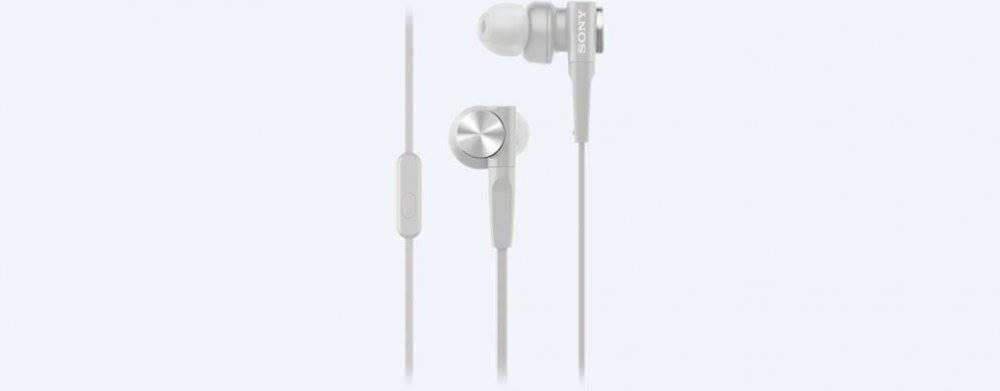 Sony  MDR-XB55AP, sluchátka do uší Extra Bass s ovladačem na kabelu, bílá, značky Sony