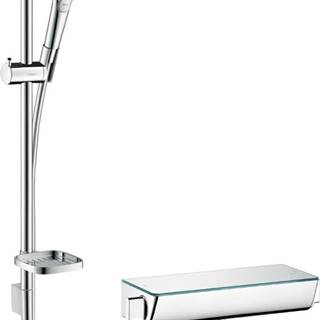 Sprchový systém Hansgrohe Raindance Select E na stěnu s termostatickou batériou biela/chróm