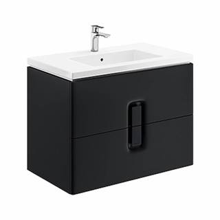 Kúpeľňová skrinka pod umývadlo Kolo Twins 80x46x57 cm čierna mat