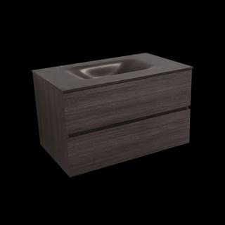 Naturel Kúpeľňová skrinka s umývadlom černá mat  Verona 86x51,2x52,5 cm tmavé drevo VERONA86CMTD, značky Naturel