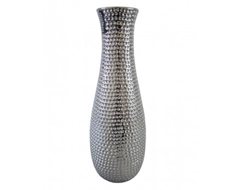 ASKO - NÁBYTOK Váza Modern 30 cm, strieborná, tepaný vzhľad, značky ASKO - NÁBYTOK