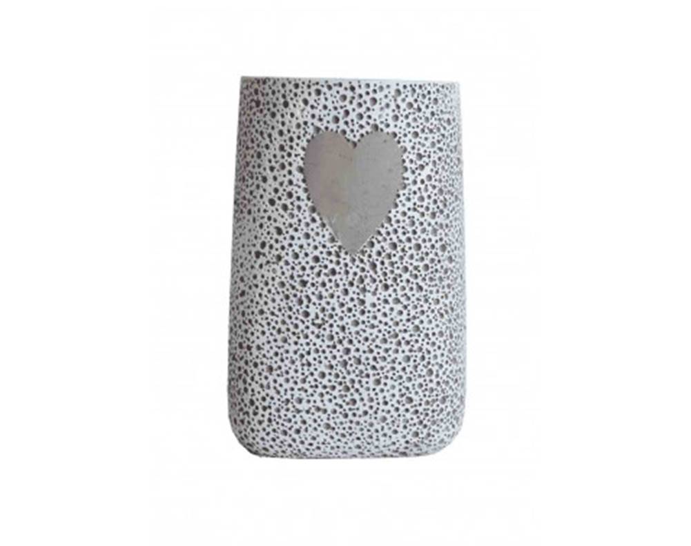 ASKO - NÁBYTOK Váza motív srdca 20 cm, cement, značky ASKO - NÁBYTOK