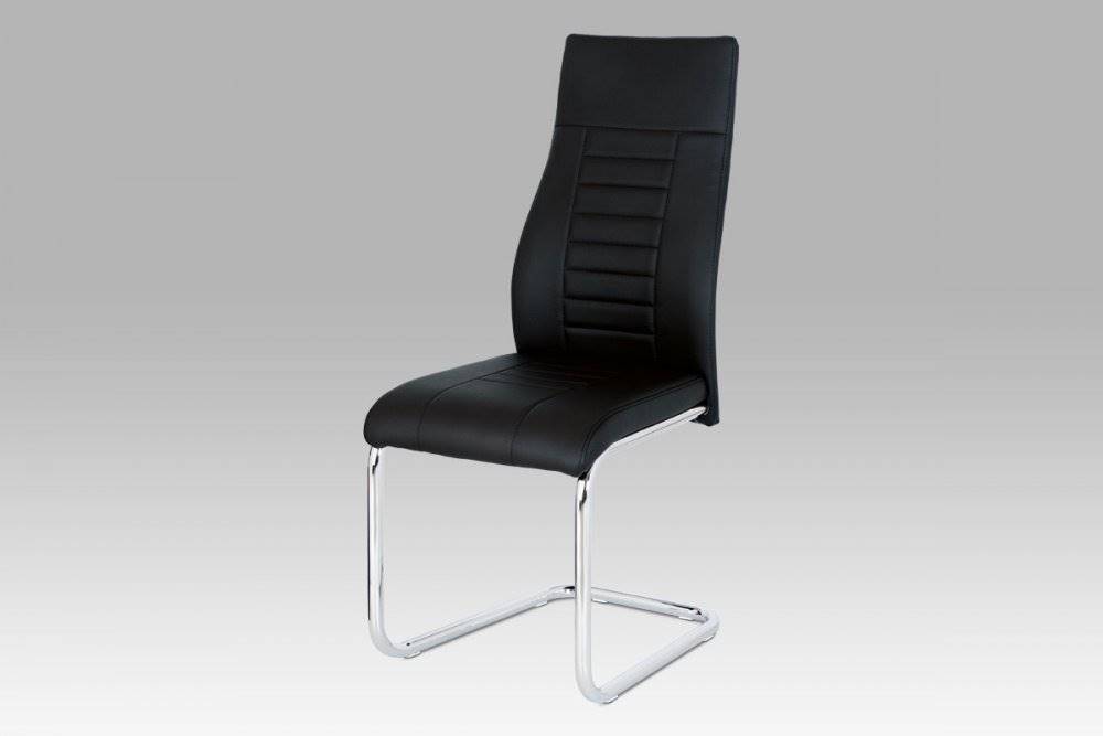 AUTRONIC  HC-955 BK jedálenská stolička, čierna koženka / chrom, značky AUTRONIC