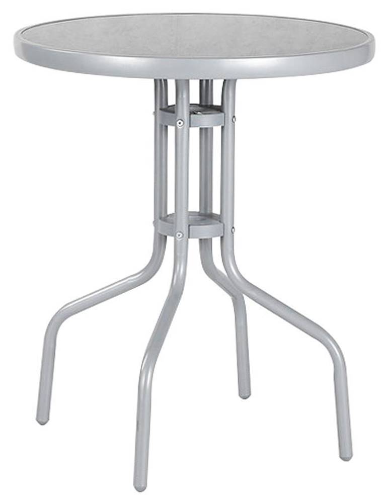 ST LEISURE EQUIPMENT Stôl LEQ BRENDA, 72x60 cm, sklo, k setu BRENDA, svetlošedý, značky ST LEISURE EQUIPMENT
