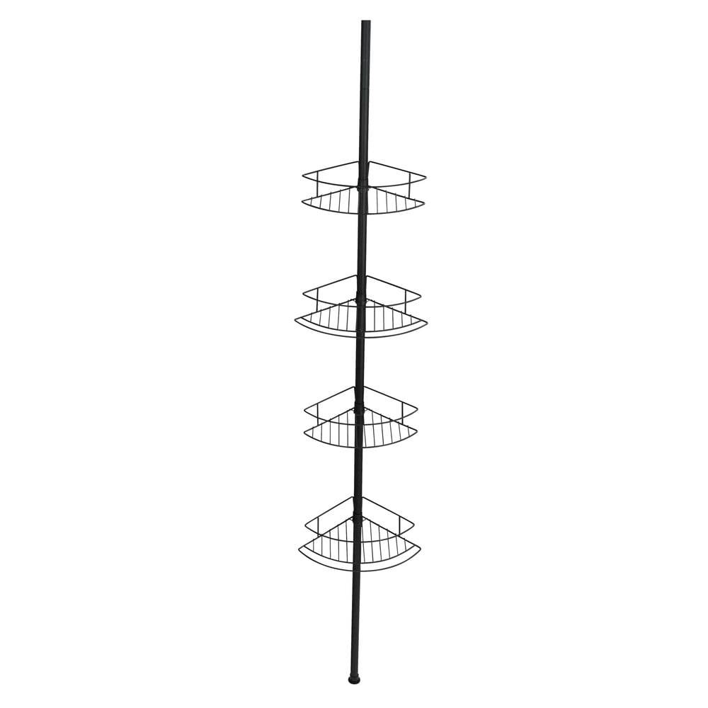 Wenko Čierna teleskopická rohová polica do sprchy  Dolcedo, 23 x 31 cm, značky Wenko