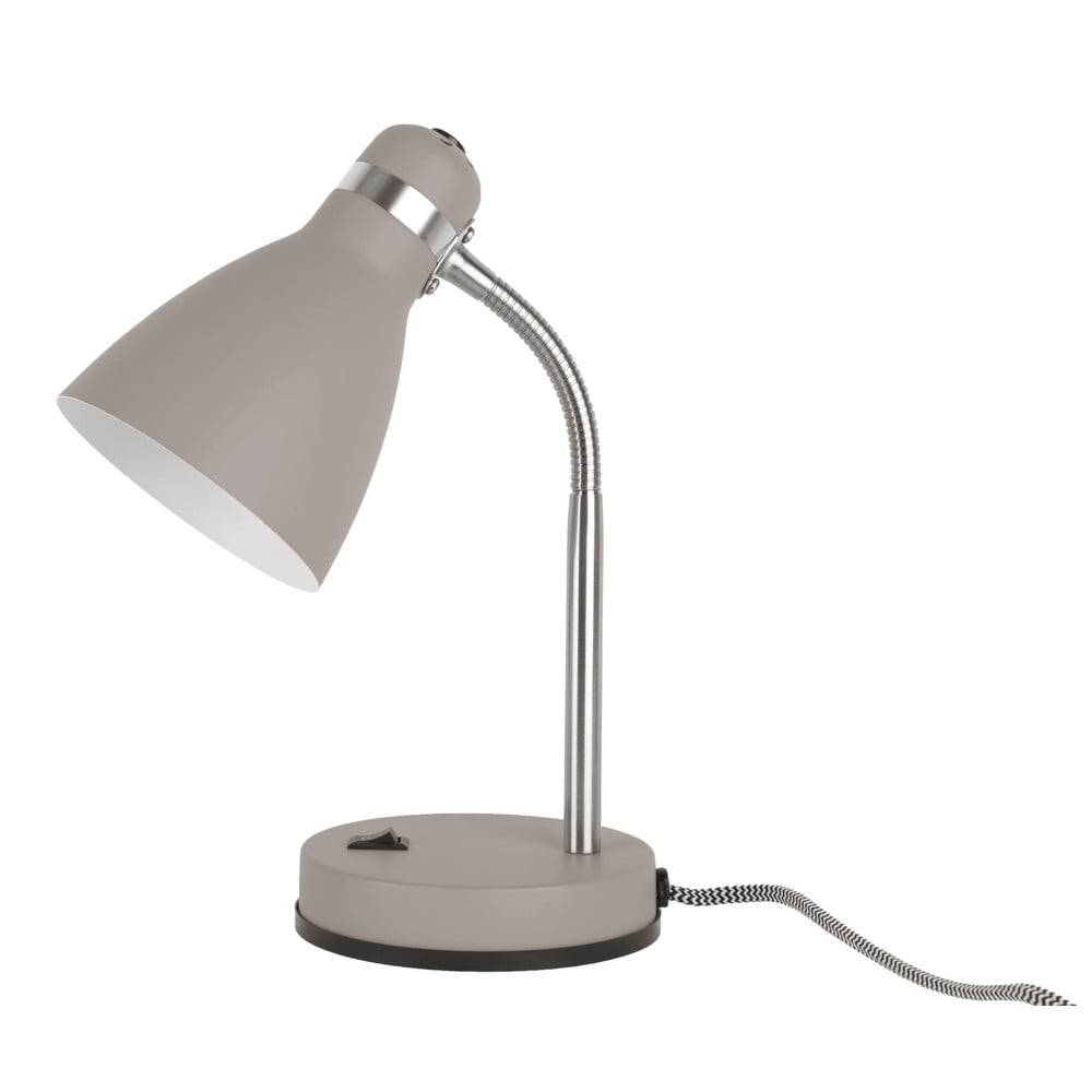 Leitmotiv Sivá stolová lampa  Study, výška 30 cm, značky Leitmotiv