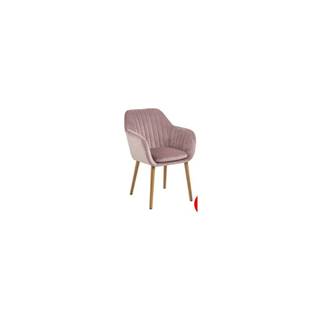 Ružová jedálenská stolička s dreveným podnožím Bonami Essentials Emilia