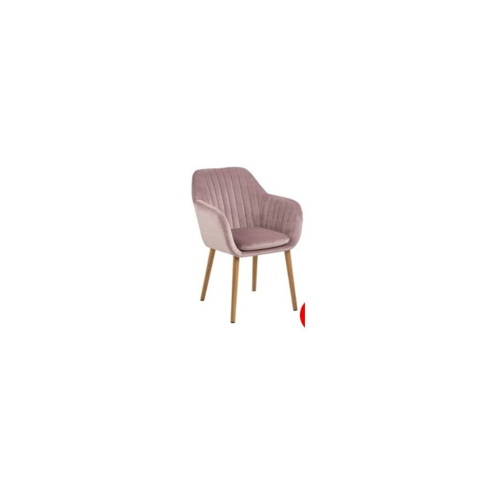 Bonami Essentials Ružová jedálenská stolička s dreveným podnožím  Emilia, značky Bonami Essentials