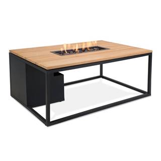 COSI Čierny záhradný stôl s doskou z tíkového dreva s ohniskom  Cosiloft, 120 x 80 cm, značky COSI