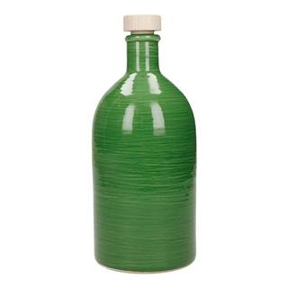 Zelená keramická fľaša na olej Brandani Maiolica, 500 ml