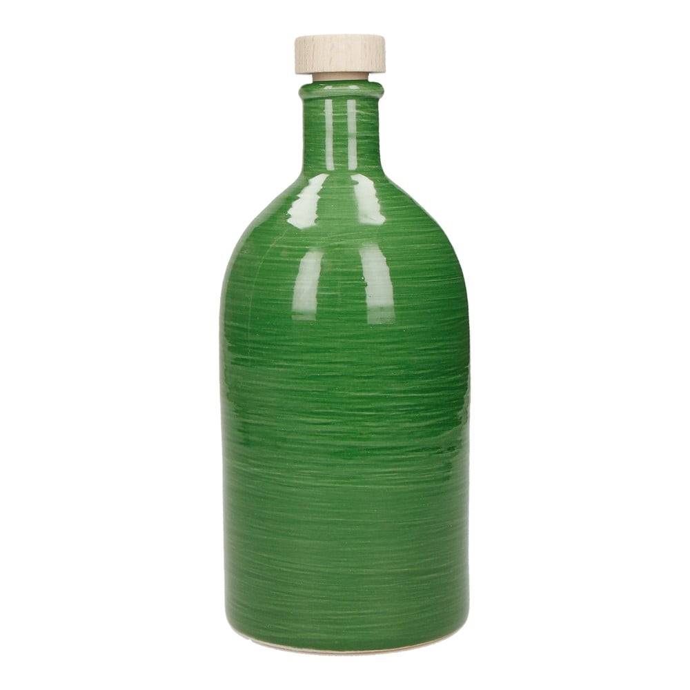 Brandani Zelená keramická fľaša na olej  Maiolica, 500 ml, značky Brandani