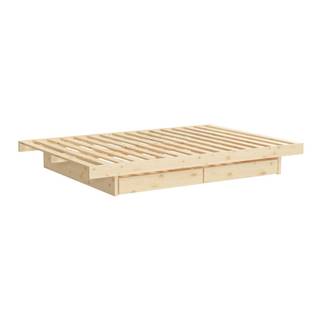 Karup Design Dvojlôžková posteľ z borovicového dreva s úložným priestorom  Kanso, 180 x 200 cm, značky Karup Design