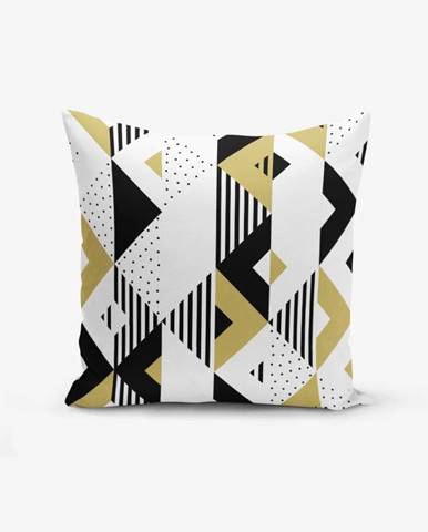 Obliečka na vankúš s prímesou bavlny Minimalist Cushion Covers Mustard Color Geometric Sekiller, 45 × 45 cm