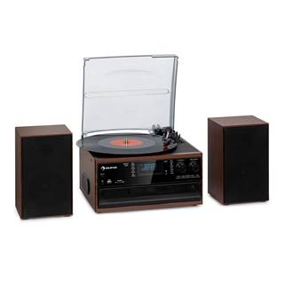 Auna Oakland DAB Plus, retro stereo systém, DAB+/FM, BT funkcia, vinyl, CD prehrávač, kazetový prehrávač. vrátane reproduktorov