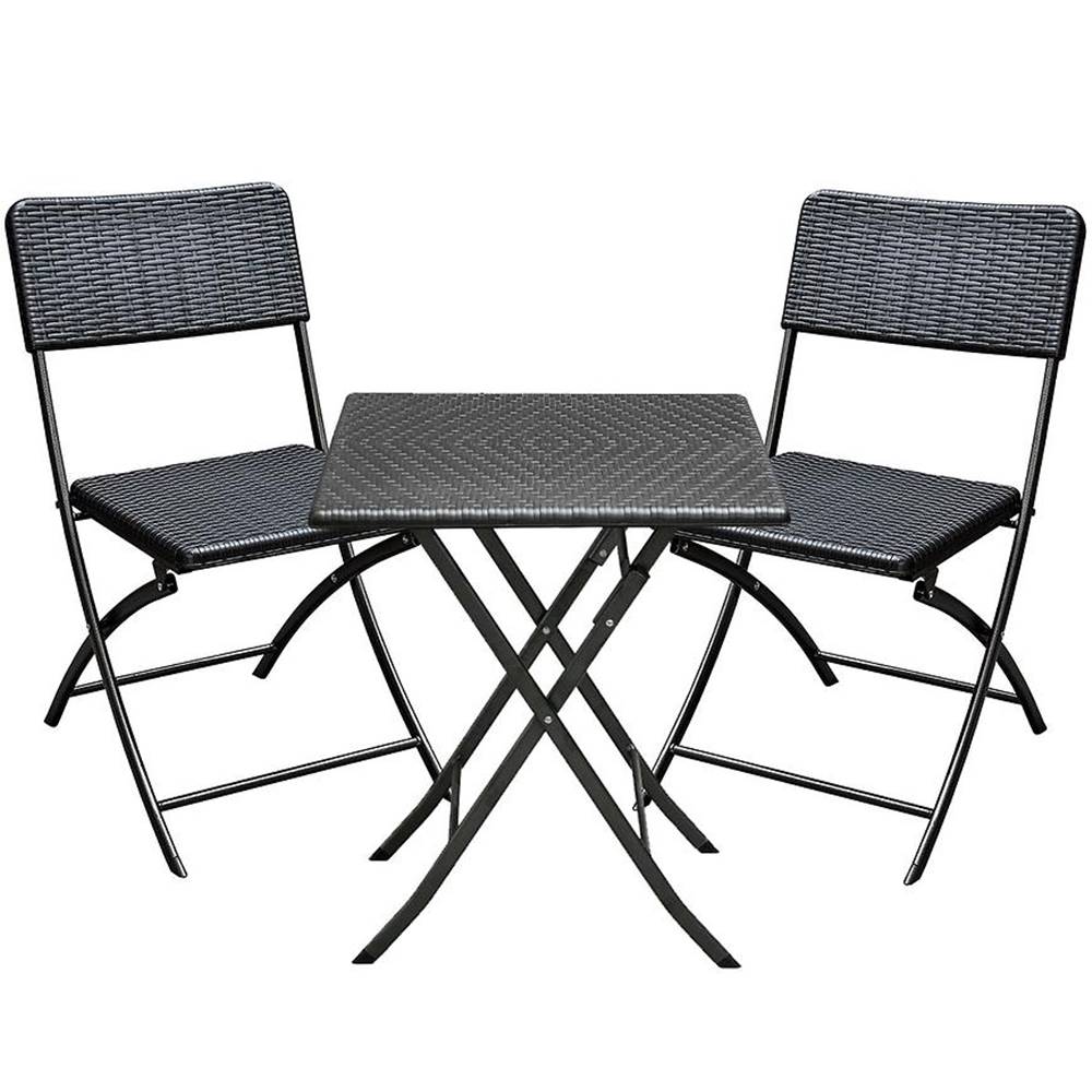 MERKURY MARKET Sada štvorcový stôl + 2 stoličky čierna, značky MERKURY MARKET