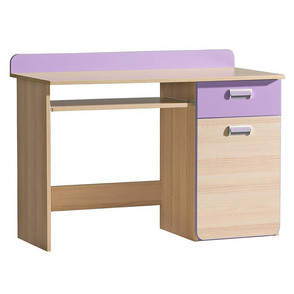 MERKURY MARKET Písací stôl Lorento 10 jaseň coimbra/fialový, značky MERKURY MARKET
