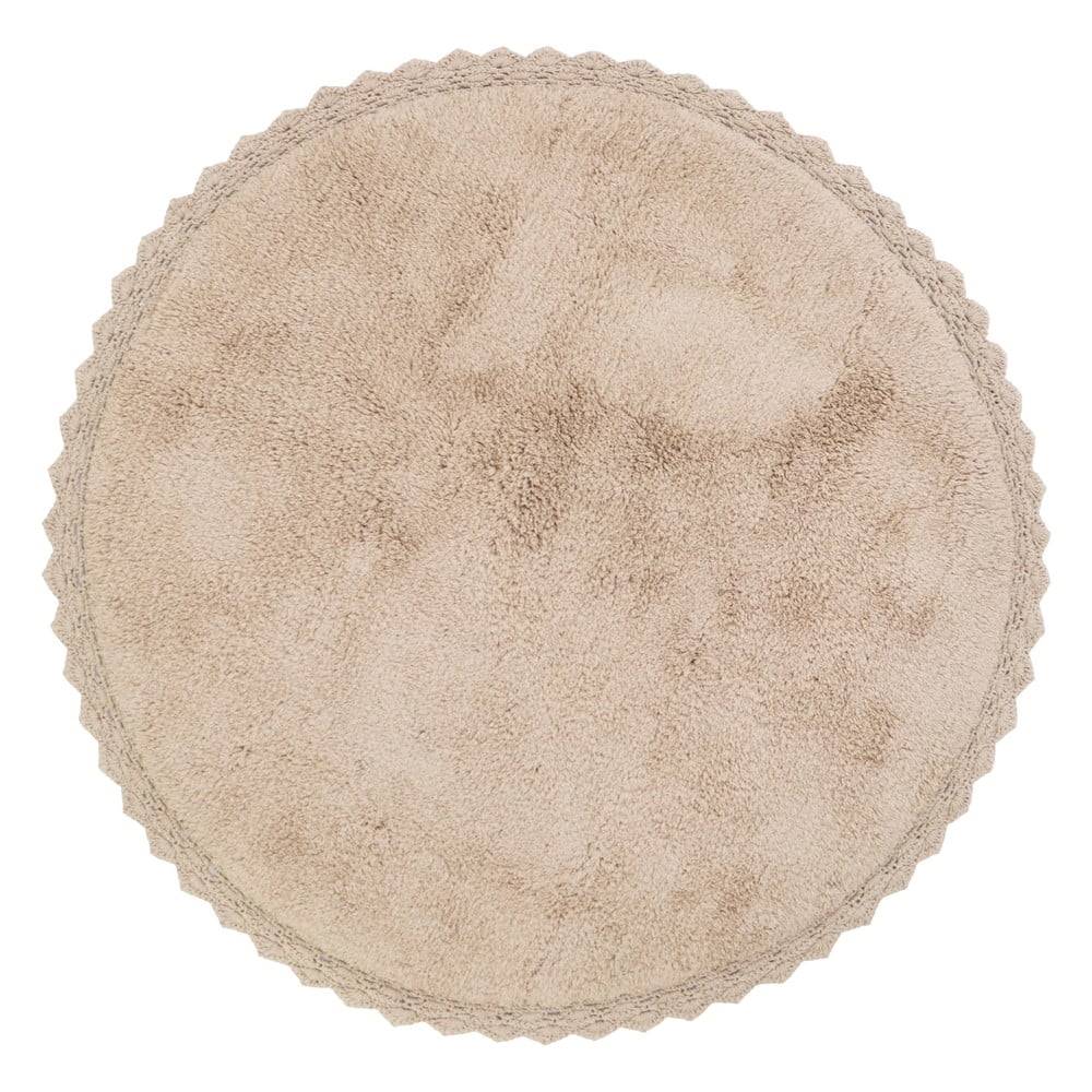 Nattiot Béžový ručne vyrobený bavlnený koberec  Perla, ø 110 cm, značky Nattiot