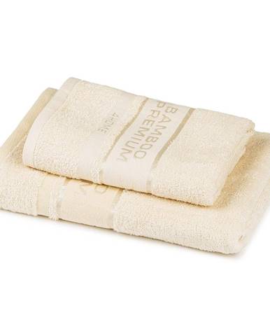 4Home Sada Bamboo Premium osuška a uterák krémová, 70 x 140 cm, 50 x 100 cm