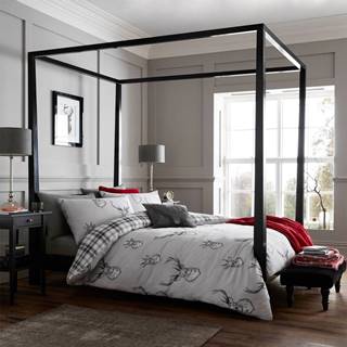Catherine Lansfield Sivé posteľné obliečky  Stag, 135 x 200 cm, značky Catherine Lansfield