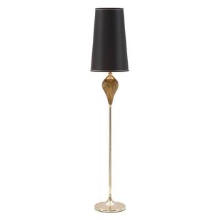 Čierna stojaca lampa s konštrukciou v zlatej farbe Mauro Ferretti Fashion