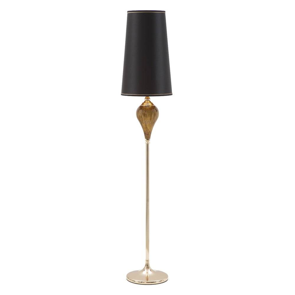 Mauro Ferretti Čierna stojaca lampa s konštrukciou v zlatej farbe  Fashion, značky Mauro Ferretti