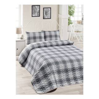 EnLora Home Set sivej bavlnenej prikrývky na posteľ a obliečky na vankúš Muro Gerro, 160 × 220 cm, značky EnLora Home