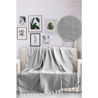 Viaden Sivý bavlnený pléd cez posteľ  HN, 170 x 230 cm, značky Viaden
