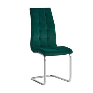 Jedálenská stolička smaragdová Velvet látka/chróm SALOMA NEW