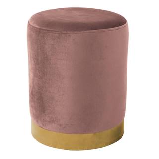 Taburet ružová Velvet látka/gold chróm-zlatá ALAZ P1 poškodený tovar