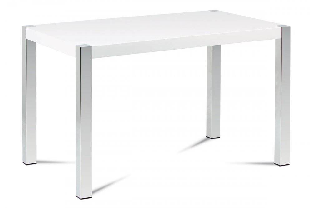 AUTRONIC  AT-2066 WT jedálenský stôl 120x75 cm, vysoký lesk biely / chrom, značky AUTRONIC