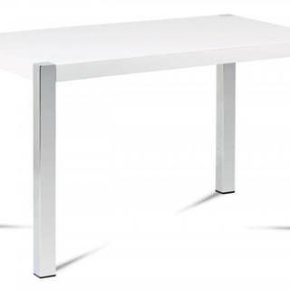 AUTRONIC AT-2066 WT jedálenský stôl 120x75 cm, vysoký lesk biely / chrom