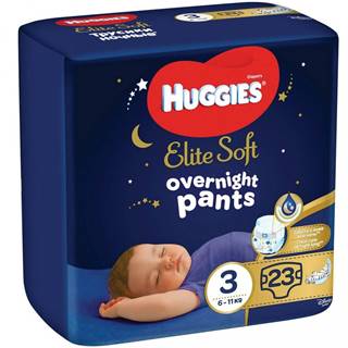 HUGGIES  Elite Soft Pants OVN Nohavičky plienkové jednorazové 3 (6-11 kg) 23 ks, značky HUGGIES