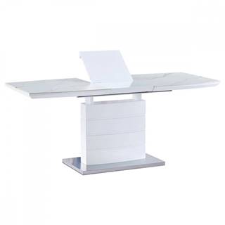 AUTRONIC  HT-427M WT Jedálenský stôl 140+40x80 cm, keramická doska biely mramor, MDF, biely matný lak, značky AUTRONIC