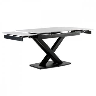 AUTRONIC  HT-450M BK Jedálenský stôl 120+30+30x80 cm, keramická doska biely mramor, kov, čierny matný lak, značky AUTRONIC