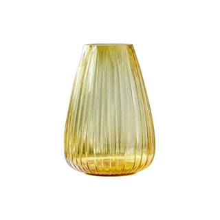 Bitz Žltá sklenená váza  Kusintha, výška 22 cm, značky Bitz