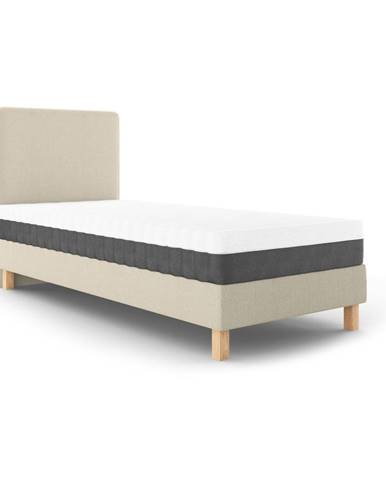 Béžová jednolôžková posteľ Mazzini Beds Lotus, 90 x 200 cm