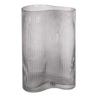 Sivá sklenená váza PT LIVING Wave, výška 27 cm