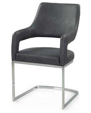 Jedálenská stolička BEATE sivá/chróm