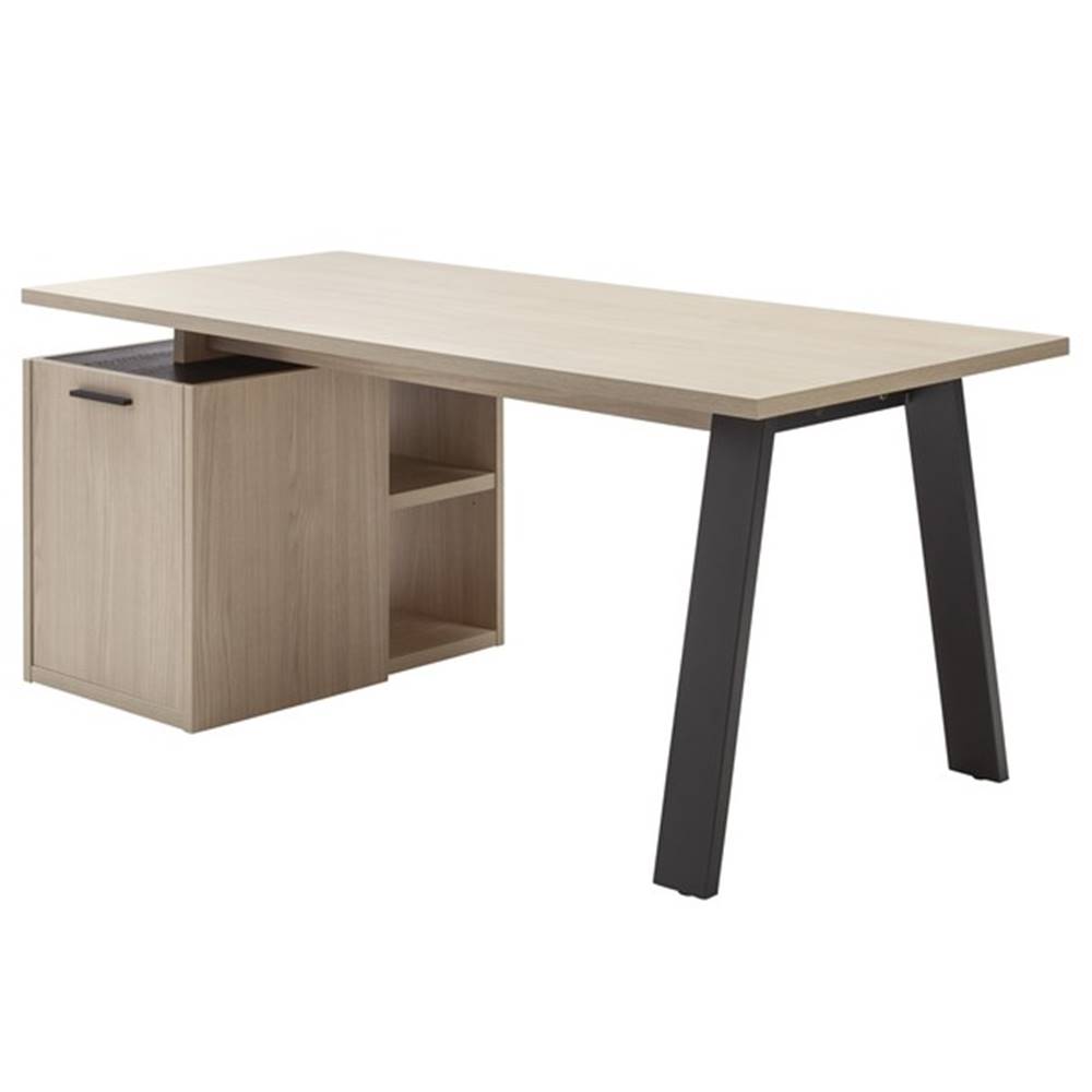 Sconto Písací stôl ENNIO dub elegance/antracit, s kontajnerom, značky Sconto