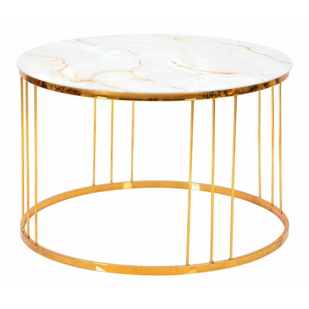 Mauro Ferretti Konferenčný stolík v zlatej farbe  Simple Paris, ⌀ 70 cm, značky Mauro Ferretti