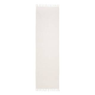 Biely ručne tkaný bavlnený behúň Westwing Collection Agneta, 70 x 250 cm