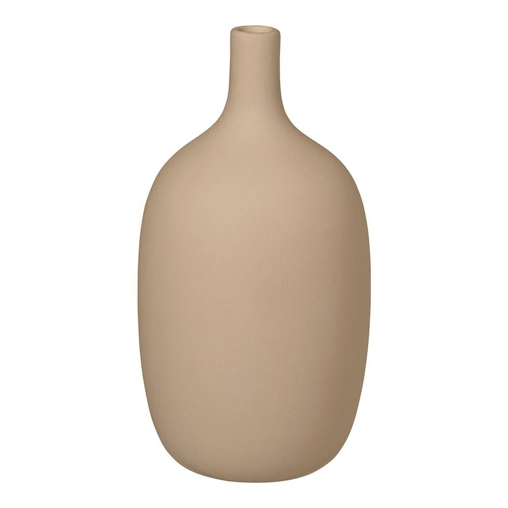 Blomus Béžová keramická váza  Nomad, výška 21 cm, značky Blomus