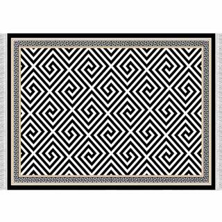 KONDELA Koberec, čierno-biely vzor, 80x150, MOTIVE